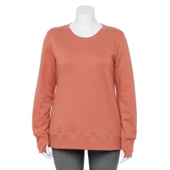 Plus Size Tek Gear® Ultrasoft Fleece Crewneck Sweatshirt -Casual Wear Hub 5000133 Inspire Mauve