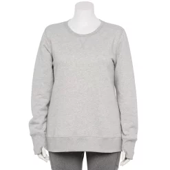 Plus Size Tek Gear® Ultrasoft Fleece Crewneck Sweatshirt -Casual Wear Hub 5000133 Metro Heather