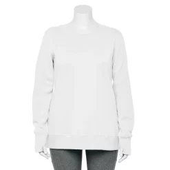 Plus Size Tek Gear® Ultrasoft Fleece Crewneck Sweatshirt -Casual Wear Hub 5000133 Modern White