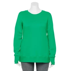 Plus Size Tek Gear® Ultrasoft Fleece Crewneck Sweatshirt -Casual Wear Hub 5000133 Monet Green