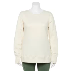 Plus Size Tek Gear® Ultrasoft Fleece Crewneck Sweatshirt -Casual Wear Hub 5000133 Natural Scallop