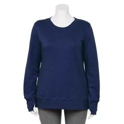 Plus Size Tek Gear® Ultrasoft Fleece Crewneck Sweatshirt -Casual Wear Hub 5000133 Navy