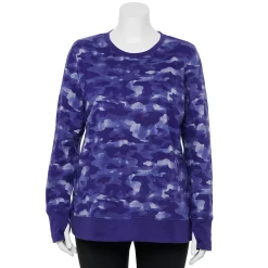 Plus Size Tek Gear® Ultrasoft Fleece Crewneck Sweatshirt -Casual Wear Hub 5000133 Navy Camo