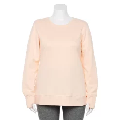 Plus Size Tek Gear® Ultrasoft Fleece Crewneck Sweatshirt -Casual Wear Hub 5000133 Peach Yogurt
