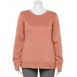 Plus Size Tek Gear® Ultrasoft Fleece Crewneck Sweatshirt -Casual Wear Hub 5000133 Pecan Crust