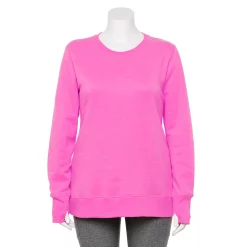 Plus Size Tek Gear® Ultrasoft Fleece Crewneck Sweatshirt -Casual Wear Hub 5000133 Pink Trillion