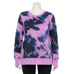 Plus Size Tek Gear® Ultrasoft Fleece Crewneck Sweatshirt -Casual Wear Hub 5000133 Purple Dye Effect