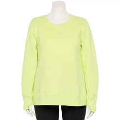 Plus Size Tek Gear® Ultrasoft Fleece Crewneck Sweatshirt -Casual Wear Hub 5000133 Real Lemon