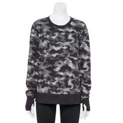 Women's Tek Gear® Ultrasoft Fleece Sweatshirt -Casual Wear Hub 5011252 Gray Camo 1