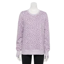 Women's Tek Gear® Ultrasoft Fleece Sweatshirt -Casual Wear Hub 5011252 Lavender Leopard 1