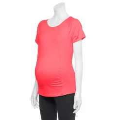 Maternity Tek Gear® Workout Tee -Casual Wear Hub 5014605 Frantic Pink