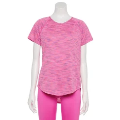 Women's Tek Gear® Performance Core Crewneck Tee -Casual Wear Hub 5015168 Pink Spacedye