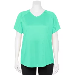 Plus Size Tek Gear® Performance Core V-Neck Tee -Casual Wear Hub 5016444 Aqua Stone