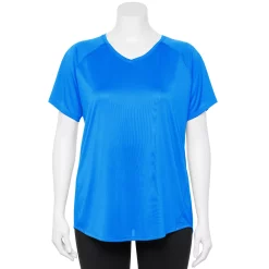 Plus Size Tek Gear® Performance Core V-Neck Tee -Casual Wear Hub 5016444 Beyond Blue