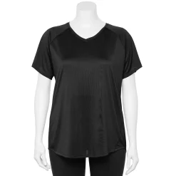Plus Size Tek Gear® Performance Core V-Neck Tee -Casual Wear Hub 5016444 Black