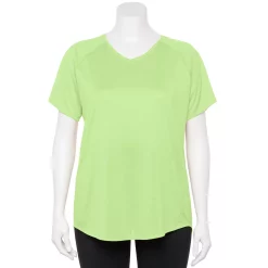 Plus Size Tek Gear® Performance Core V-Neck Tee -Casual Wear Hub 5016444 Brisk Mint