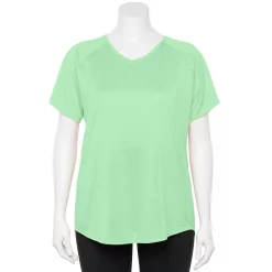 Plus Size Tek Gear® Performance Core V-Neck Tee -Casual Wear Hub 5016444 Glaze Green