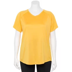 Plus Size Tek Gear® Performance Core V-Neck Tee -Casual Wear Hub 5016444 Gypsy Gold