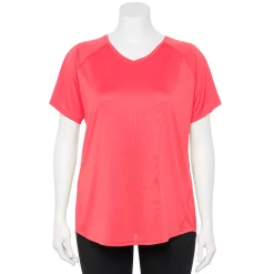 Plus Size Tek Gear® Performance Core V-Neck Tee -Casual Wear Hub 5016444 Melon Energy