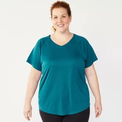 Plus Size Tek Gear® Performance Core V-Neck Tee -Casual Wear Hub 5016444 Moondance