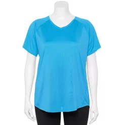 Plus Size Tek Gear® Performance Core V-Neck Tee -Casual Wear Hub 5016444 Persian Turquoise