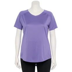 Plus Size Tek Gear® Performance Core V-Neck Tee -Casual Wear Hub 5016444 Piper Purple