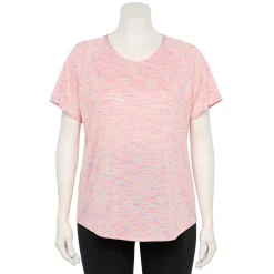 Plus Size Tek Gear® Performance Core V-Neck Tee -Casual Wear Hub 5016444 Purple Spacedye