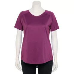 Plus Size Tek Gear® Performance Core V-Neck Tee -Casual Wear Hub 5016444 Ravishing Orchid