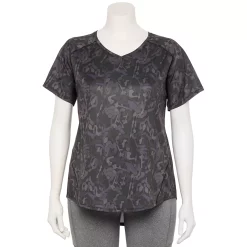 Plus Size Tek Gear® Performance Core V-Neck Tee -Casual Wear Hub 5016444 Slate Shapes