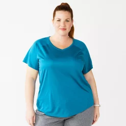 Plus Size Tek Gear® Performance Core V-Neck Tee -Casual Wear Hub 5016444 Spectacular Teal