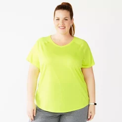 Plus Size Tek Gear® Performance Core V-Neck Tee -Casual Wear Hub 5016444 Sunrise Glow