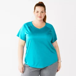 Plus Size Tek Gear® Performance Core V-Neck Tee -Casual Wear Hub 5016444 Tremendous Teal