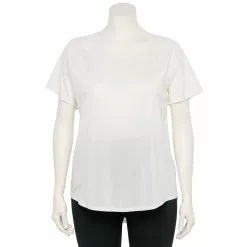 Plus Size Tek Gear® Performance Core V-Neck Tee -Casual Wear Hub 5016444 White