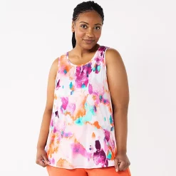Plus Size Tek Gear® Performance Core Tank -Casual Wear Hub 5025837 Pink Watercolor