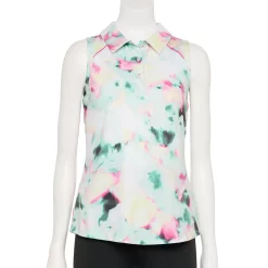 Women's Tek Gear® Sleeveless Golf Polo -Casual Wear Hub 5068427 Aqua Multi Dye