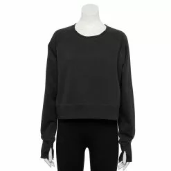 Women's Tek Gear® Ultrasoft Fleece Oversized Sweatshirt -Casual Wear Hub 5128574 Mineral Black