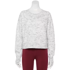 Women's Tek Gear® Ultrasoft Fleece Oversized Sweatshirt -Casual Wear Hub 5128574 White Black