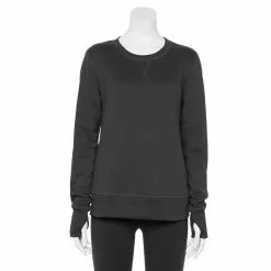 Petite Tek Gear® Ultrasoft Fleece Crewneck Sweatshirt -Casual Wear Hub 5146364 Mineral Black