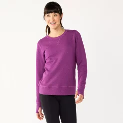 Petite Tek Gear® Ultrasoft Fleece Crewneck Sweatshirt -Casual Wear Hub 5146364 Ravishing Orchid