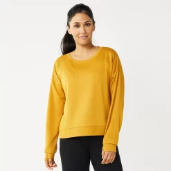 Women's Tek Gear® Stretch Fleece Crewneck Sweatshirt 14 Women's Tek Gear® Stretch Fleece Crewneck Sweatshirt -Casual Wear Hub 5181941 Brassy Gold