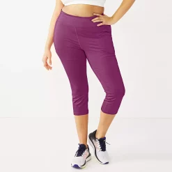 Plus Size Tek Gear® Pocket High-Waisted Capri Leggings -Casual Wear Hub 5182885 Ravishing Orchid