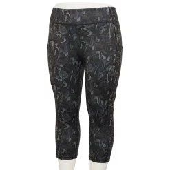 Plus Size Tek Gear® Pocket High-Waisted Capri Leggings -Casual Wear Hub 5182885 Slate Shapes