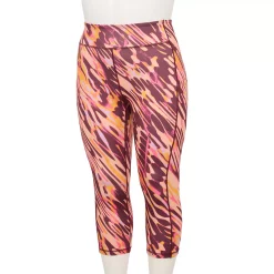 Plus Size Tek Gear® Pocket High-Waisted Capri Leggings -Casual Wear Hub 5182885 Wine Warped