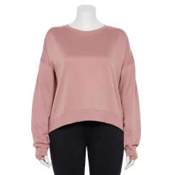 Plus Size Tek Gear® Crewneck Fleece Sweatshirt -Casual Wear Hub 5187076 Martini Rose