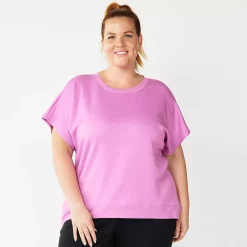 Plus Size Tek Gear® Stretch Fleece Tee -Casual Wear Hub 5197872 Luminous Pink