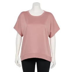Plus Size Tek Gear® Stretch Fleece Tee -Casual Wear Hub 5197872 Martini Rose