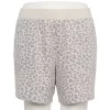 Plus Size Tek Gear® Stretch Fleece Shorts -Casual Wear Hub 5197932 Gray Leopard