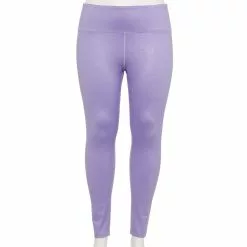 Plus Size Tek Gear® High-Waisted Printed Leggings -Casual Wear Hub 5198444 Shawn Purple Shine