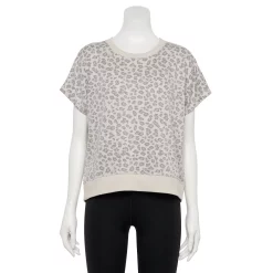 Women's Tek Gear® Stretch Fleece Top -Casual Wear Hub 5208389 Gray Leopard