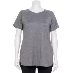 Plus Size Tek Gear® High Slit Tunic Tee 29 Plus Size Tek Gear® High Slit Tunic Tee -Casual Wear Hub 5227026 Charcoal